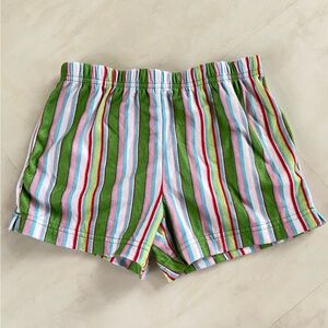Colorful Striped Girls’ Soft Pajamas Shorts - Size S